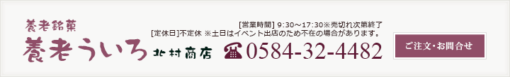 お問合せ　電話番号0584-32-4482